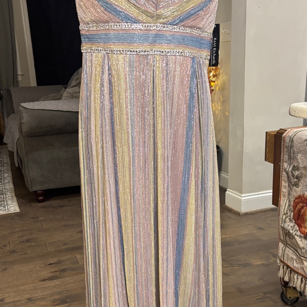 R & M Richards Pastel Striped Maxi Dress - Picture 3 of 7